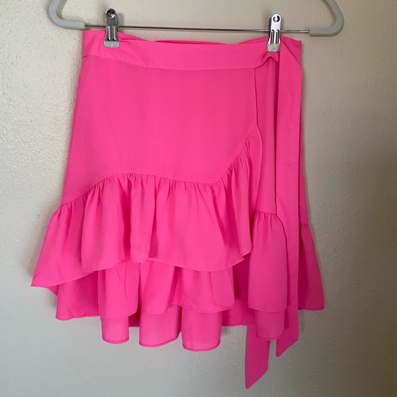 Lilly Pulitzer Pink Cosmo Nessa Ruffled Bow Skirt Sz 4 - Picture 2 of 7